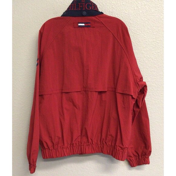 Tommy Hilfiger Vintage Red Windbreaker Jacket Size Medium 90s Spell Out - Picture 2 of 14